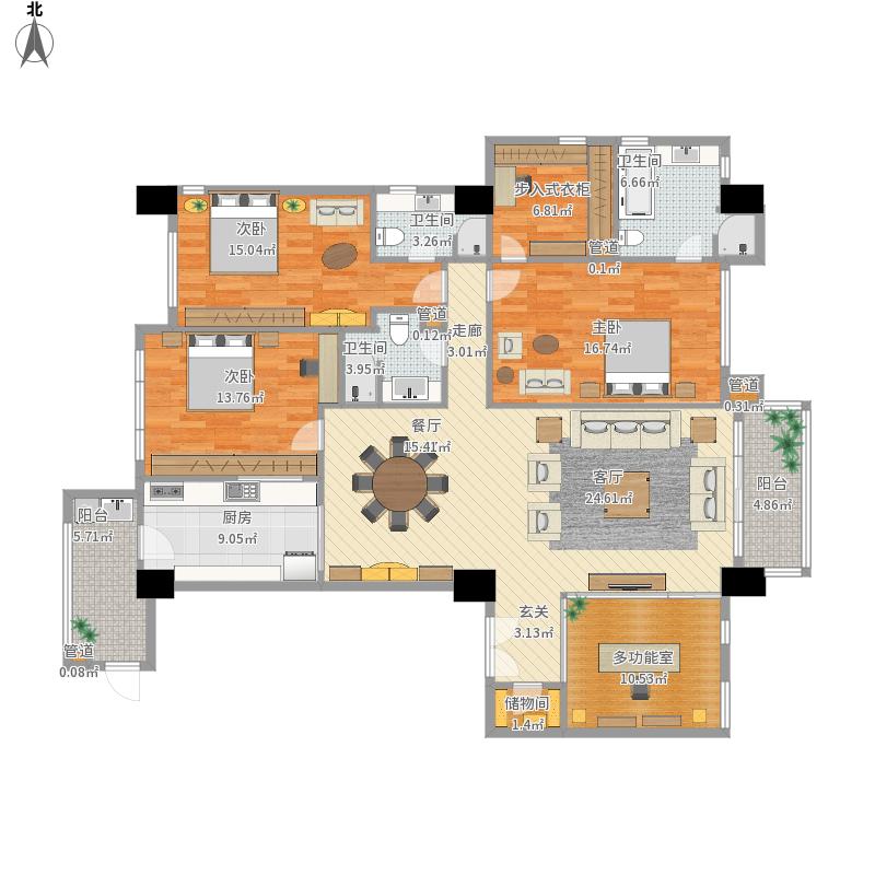 330平方欧式古典三居装修案例